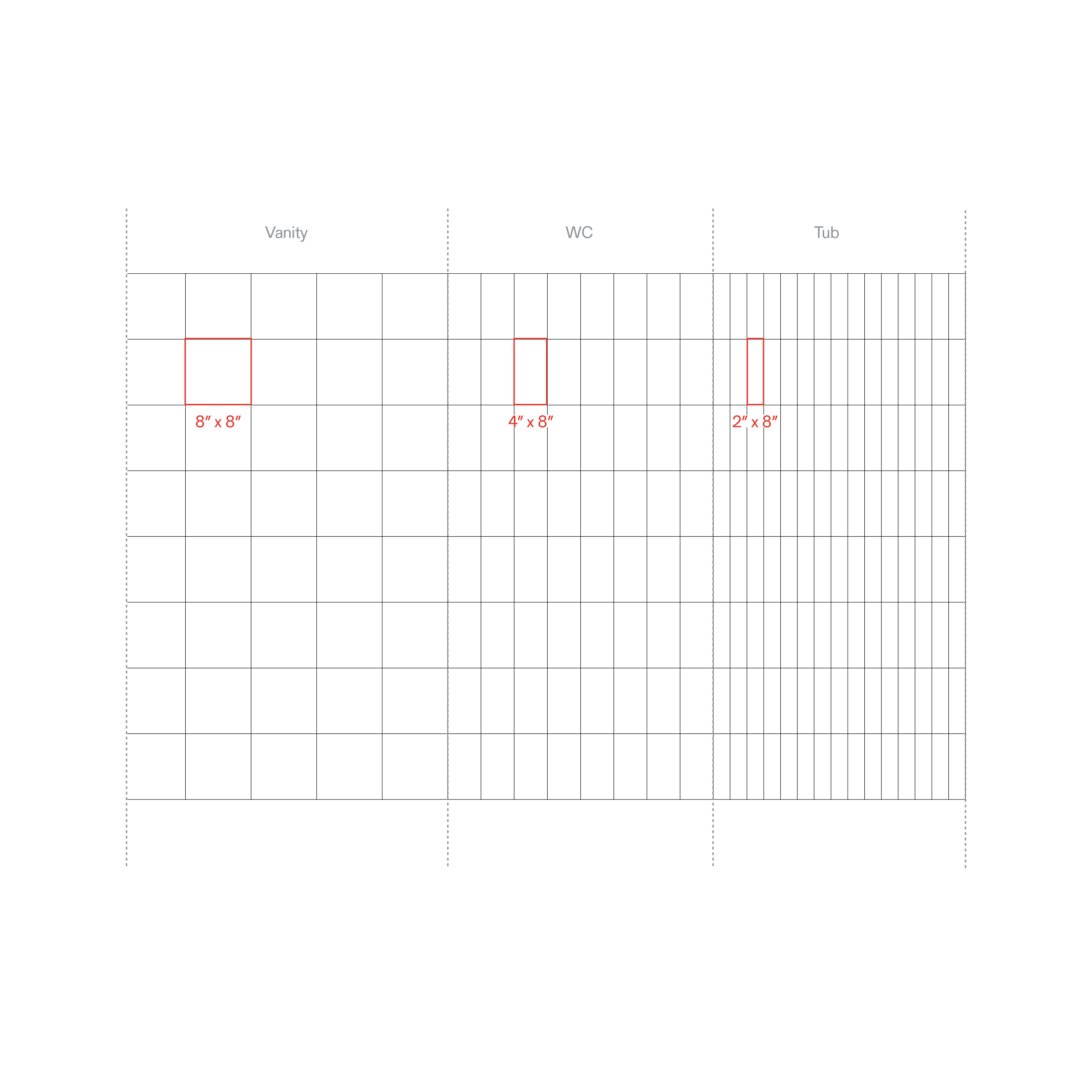 Apartment on the UWS guest bath tiling detail