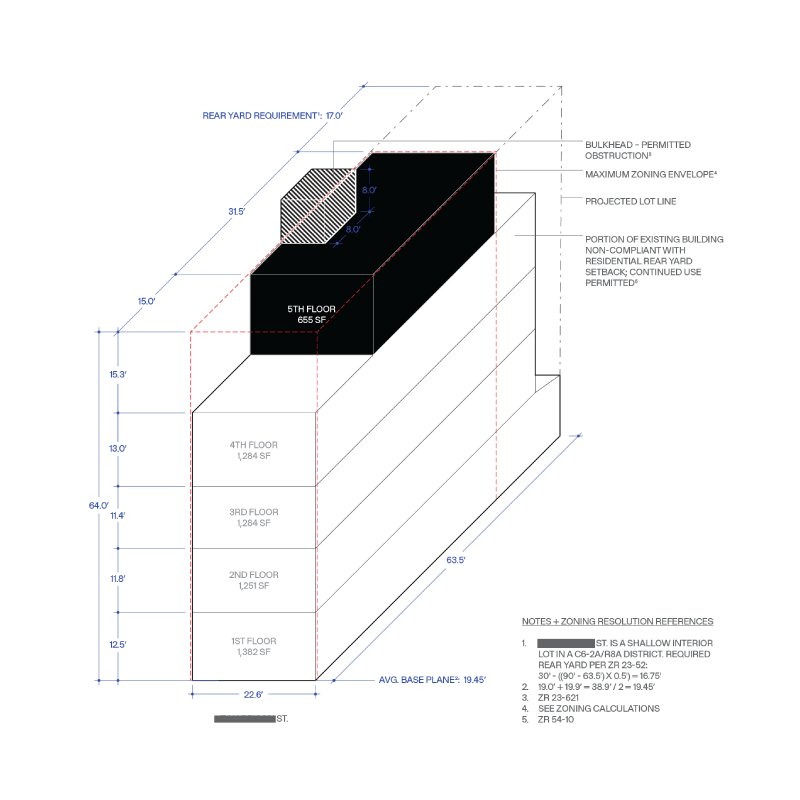 Townhouse in Tribeca II axonometric drawing