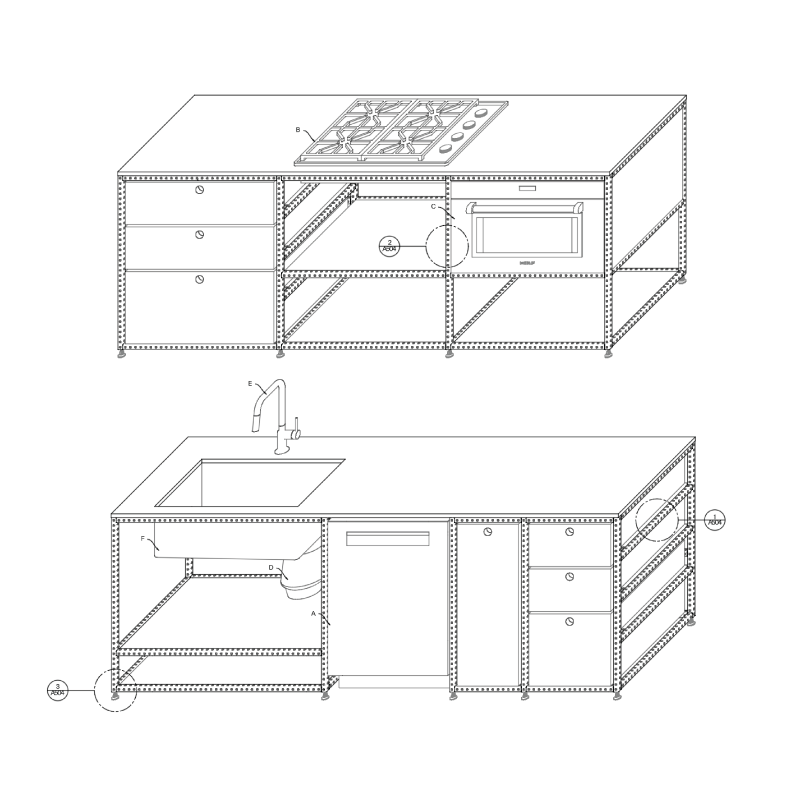 Apartment in Sutton Place kitchen drawing